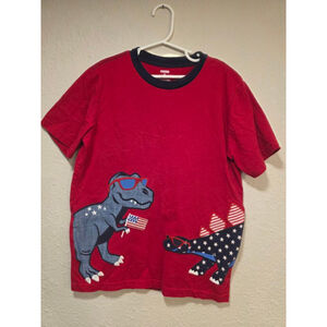 Kids Gymboree Patriotic 4th of July Independence Day Dinosaur Shirt Size (10)